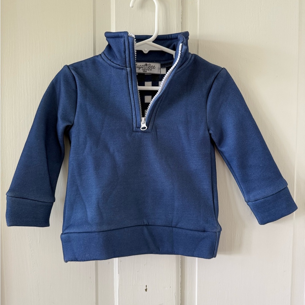 Sugar Bee Clothing Company Navy Blue Kids Quarter-Zip Sweatshirt
